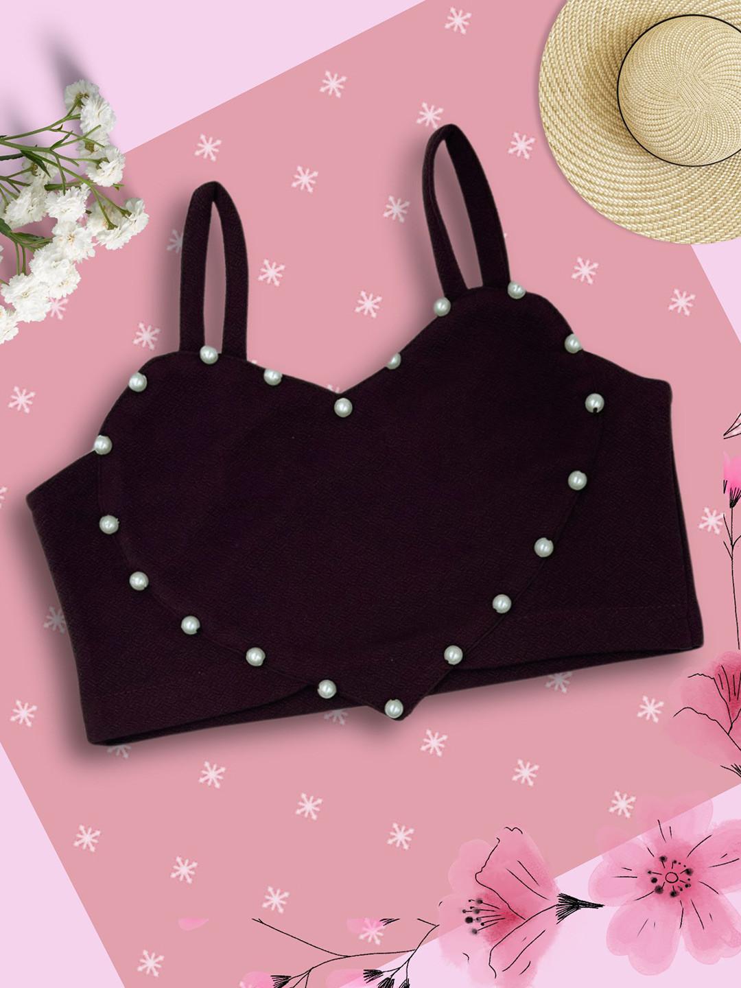 ADDYVERO Girls Embellished Shoulder Straps Top
