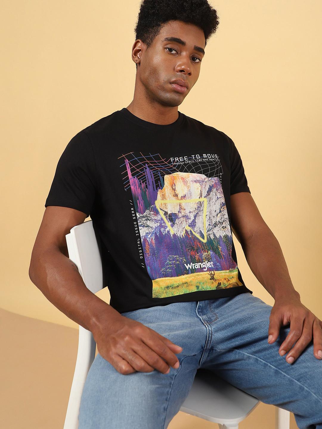 Wrangler Graphic Printed Short Sleeves Cotton T-shirt