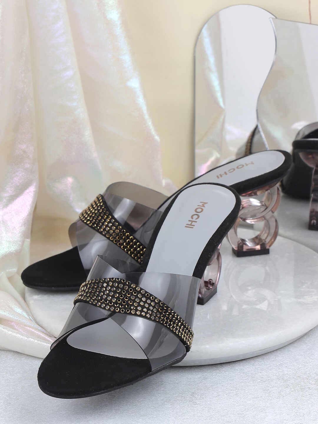 Mochi Embellished Block Sandals