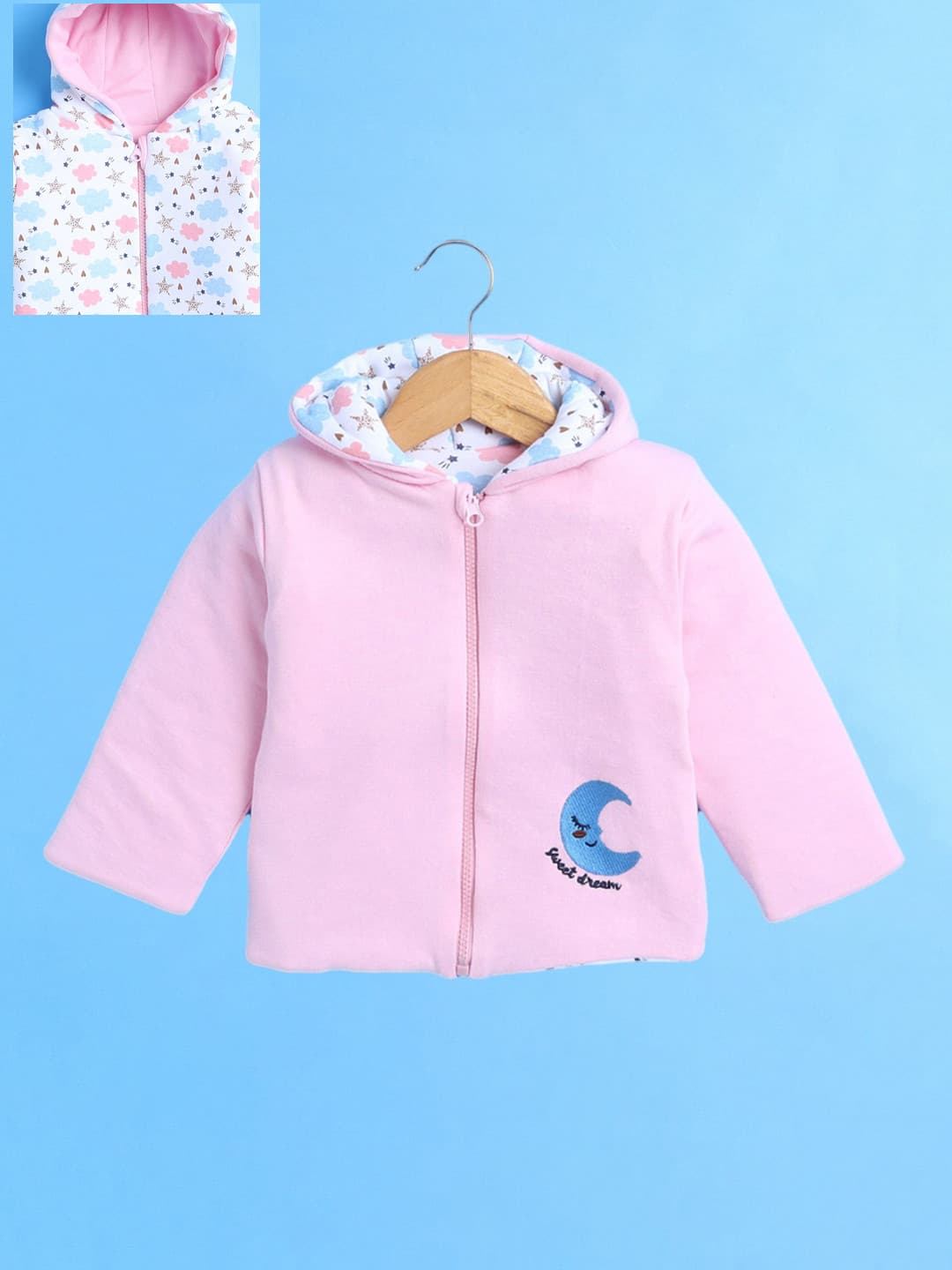 BUMZEE Girls Reversible Conversational Printed Padded Jacket