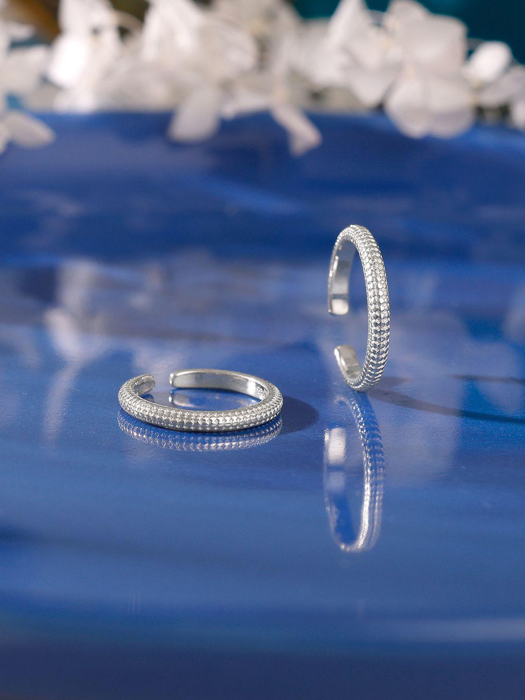 GIVA 925 Sterling Silver Rhodium-Plated Toe Rings