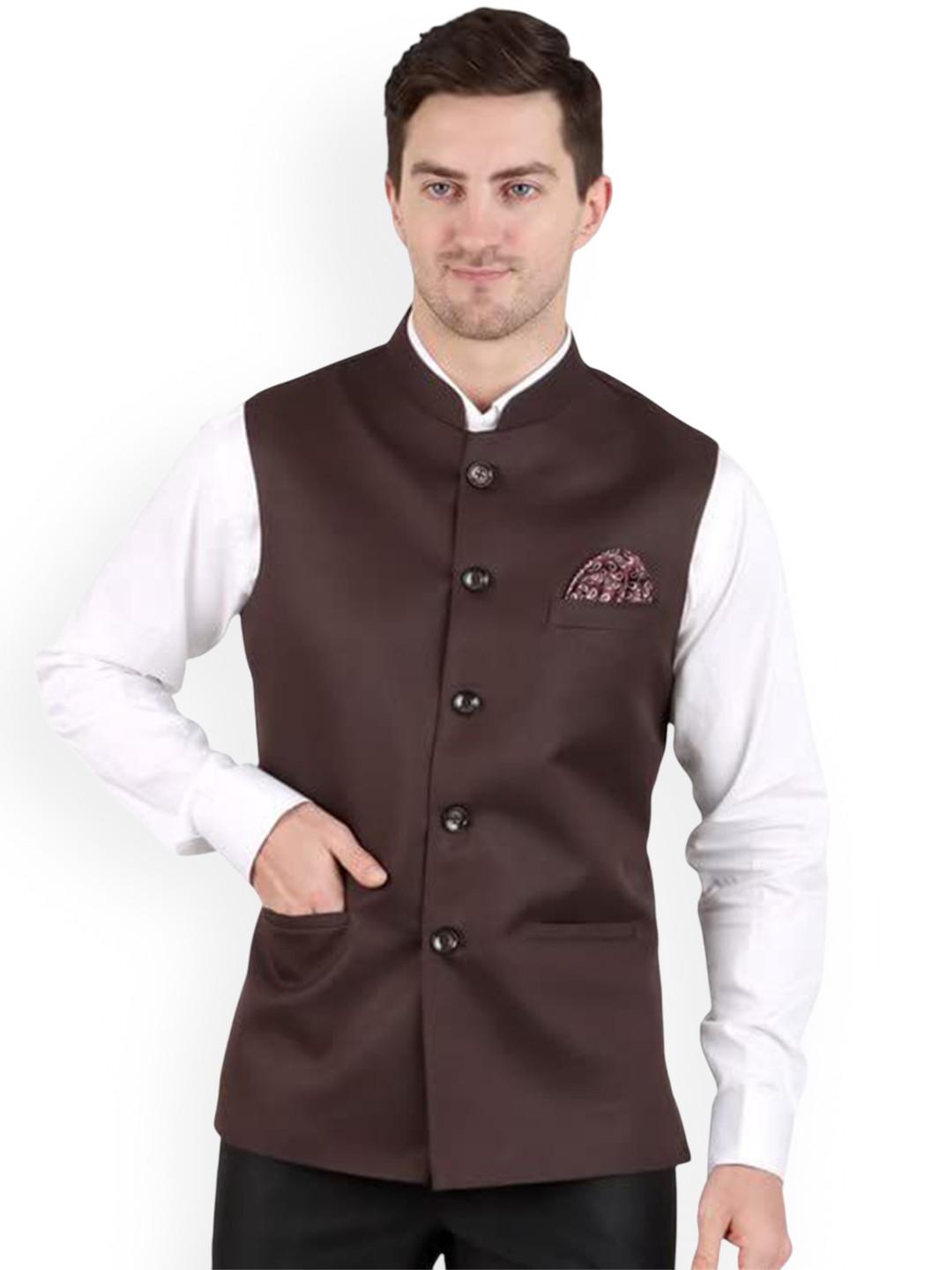 GRACYSHADE Mandarin Collar Cotton Nehru Jacket