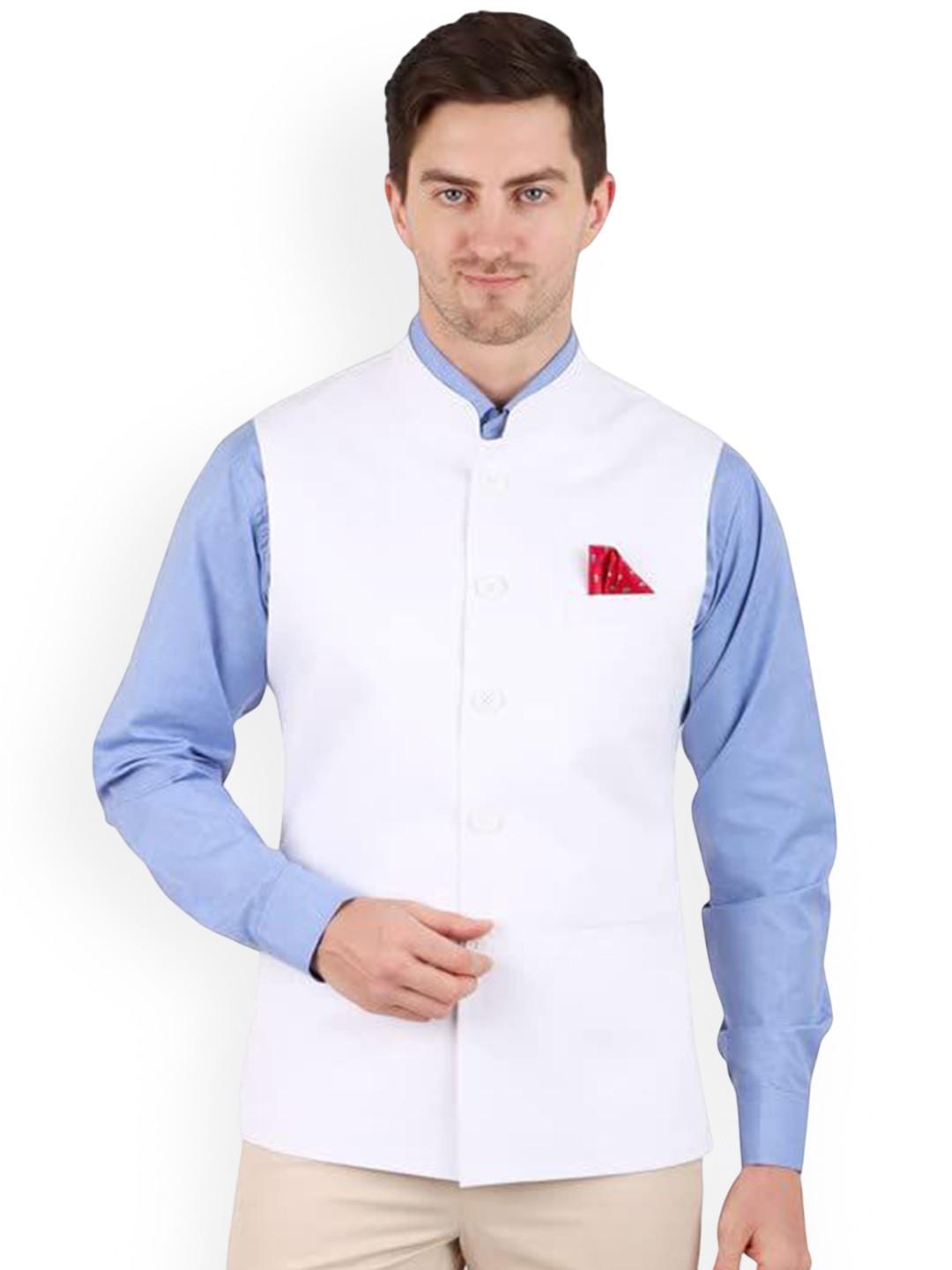 GRACYSHADE Mandarin Collar Cotton Nehru Jacket