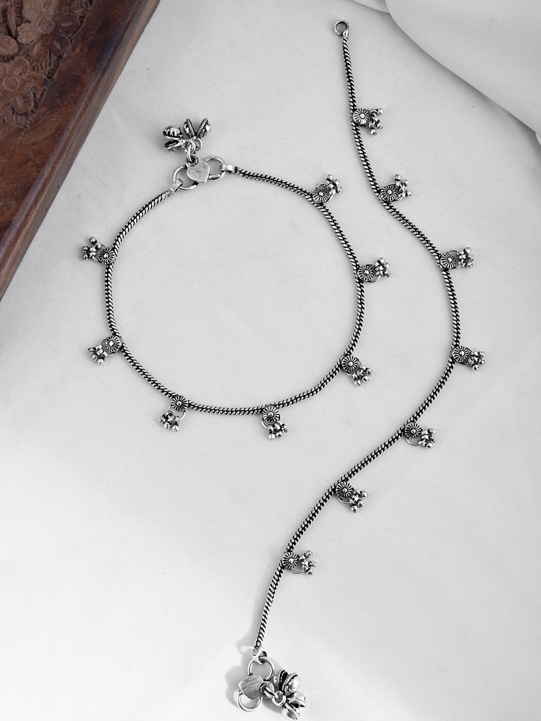 Antique Essentials Sanwariya Oxidised Anklet Set