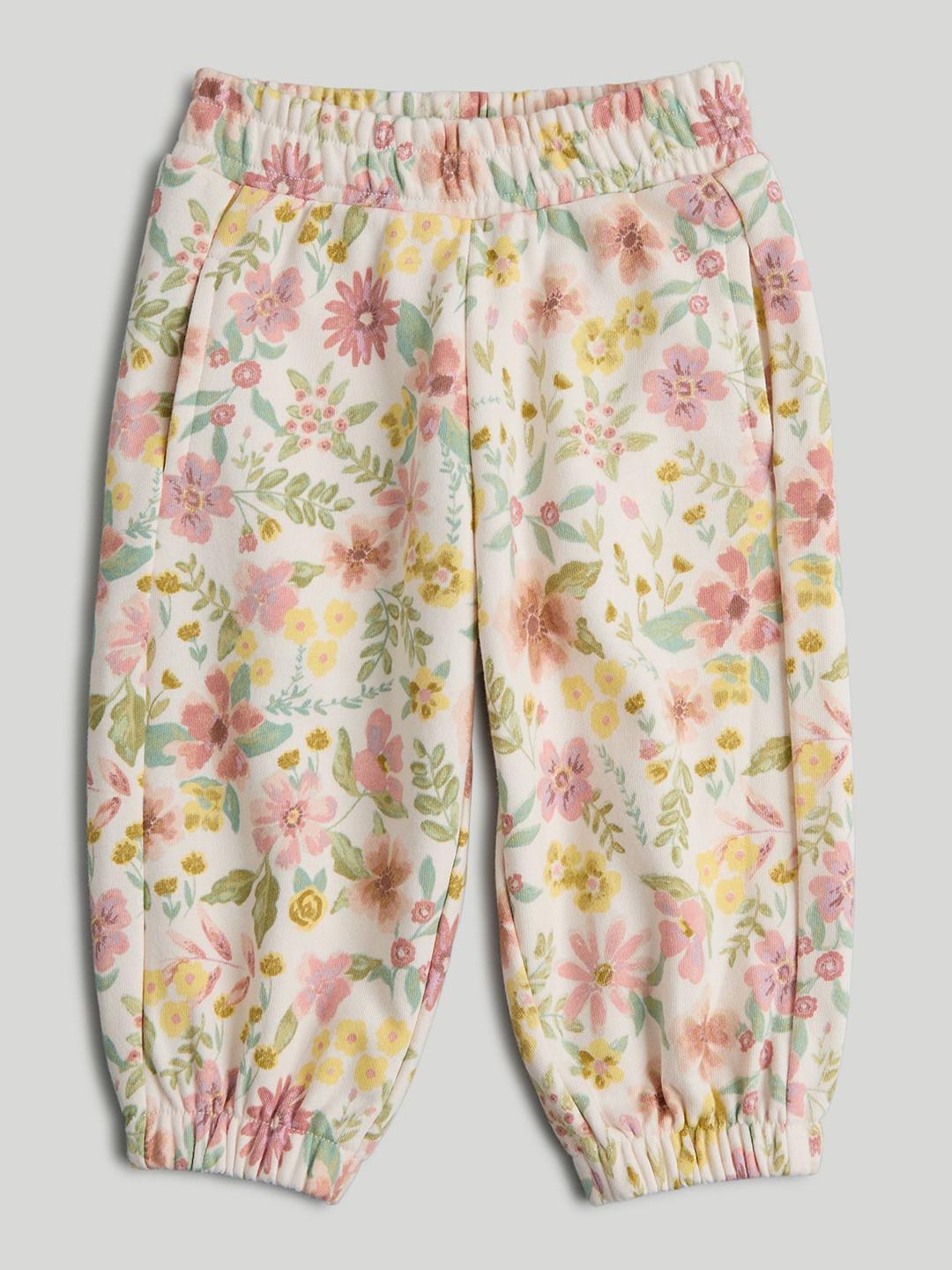 mothercare Girls Floral Printed Joggers Trousers