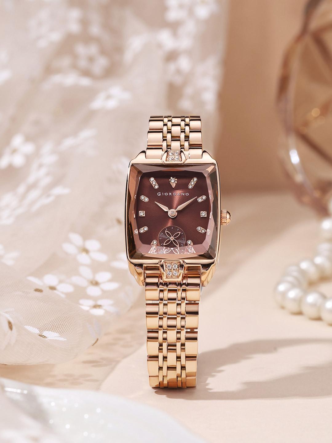 GIORDANO Women Dial & Stainless Steel Bracelet Style Straps Analogue Watch GZ-60102-33
