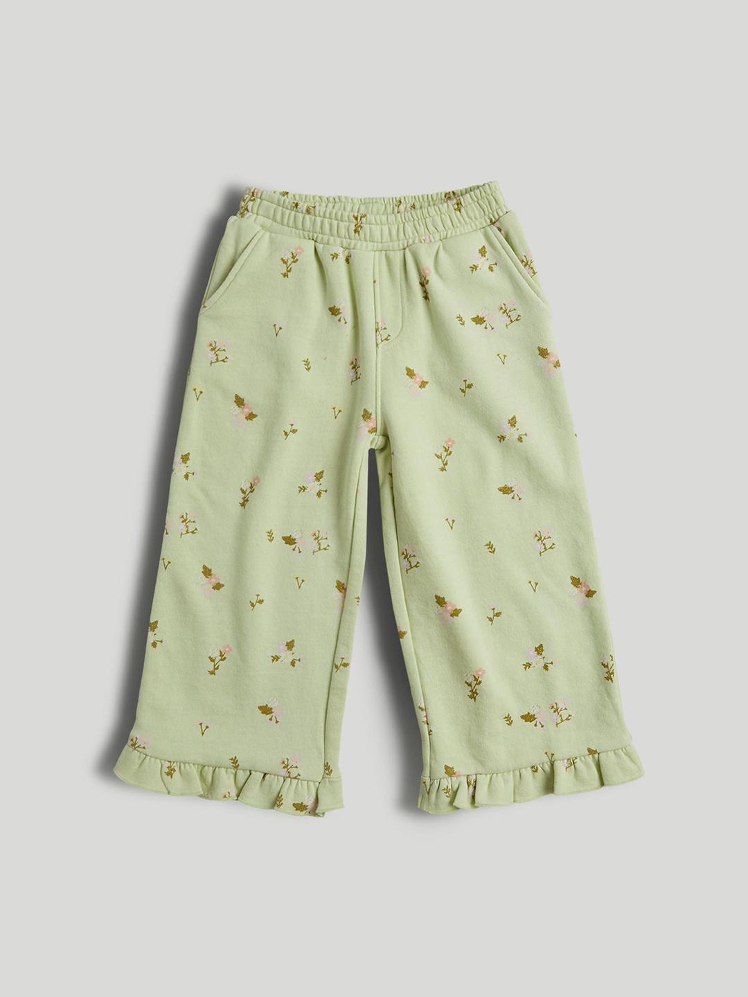 mothercare Girls Floral Printed Mid-Rise Culottes Trousers