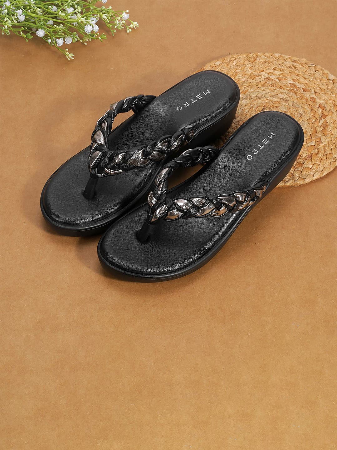 Metro Women Open Toe Wedge Heels