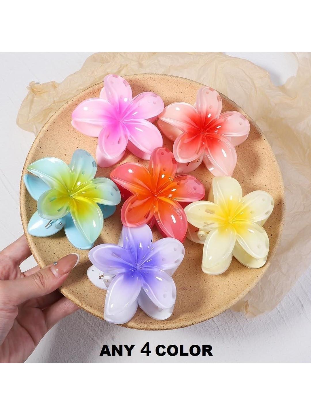 DIVASTRI Women Set of 4 Flower Claw Clip