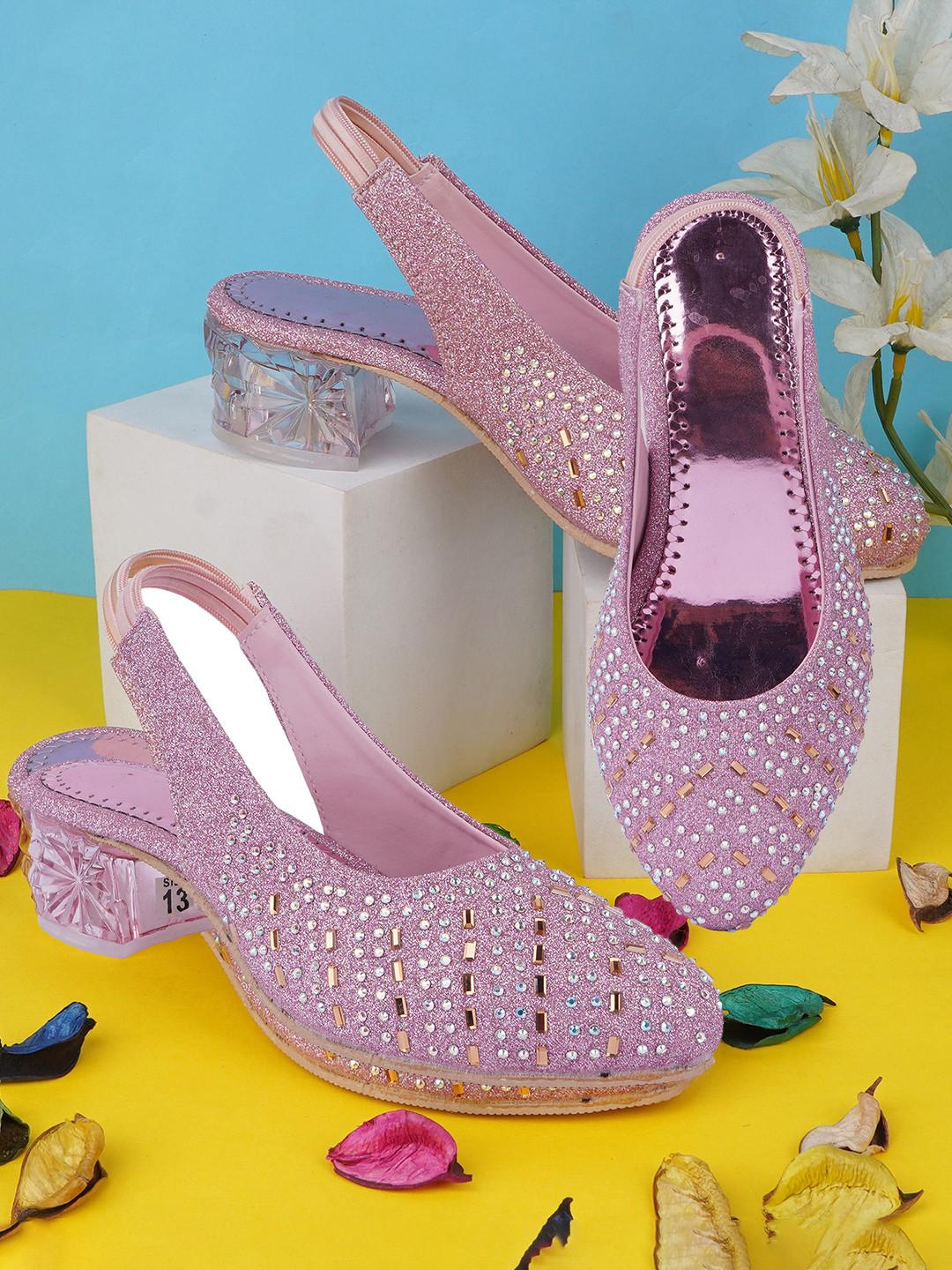 BAESD Girls Embellished Block Heel Mules