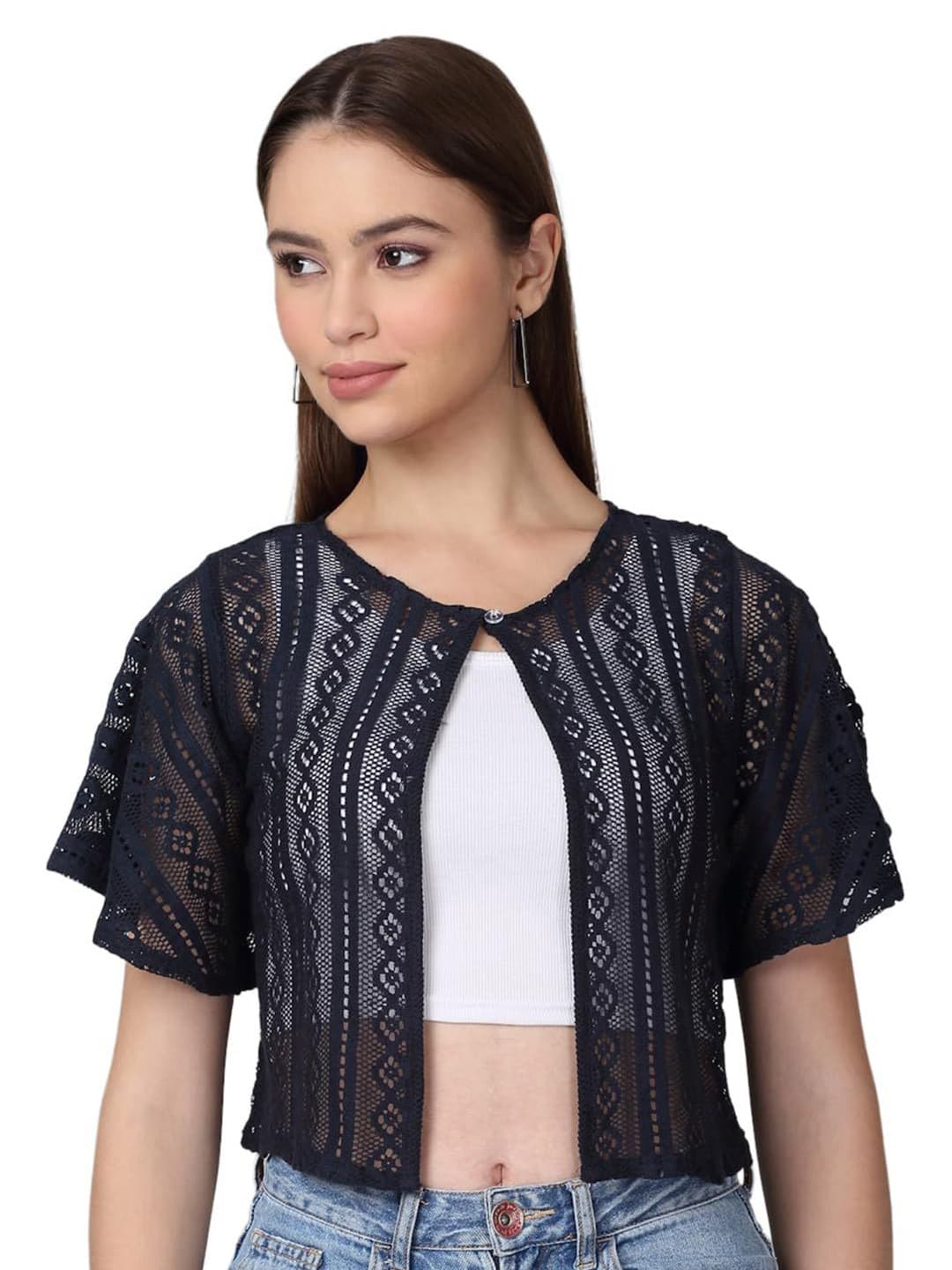 SZN Open Front Cotton Crop Shrug