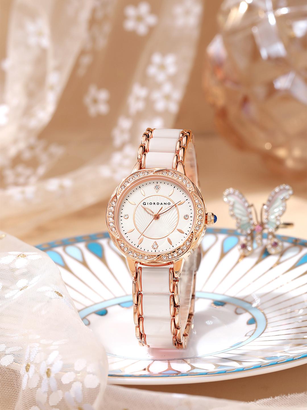 GIORDANO Women Embellished Dial & Bracelet Style Straps Analogue Watch GZ-60095-33
