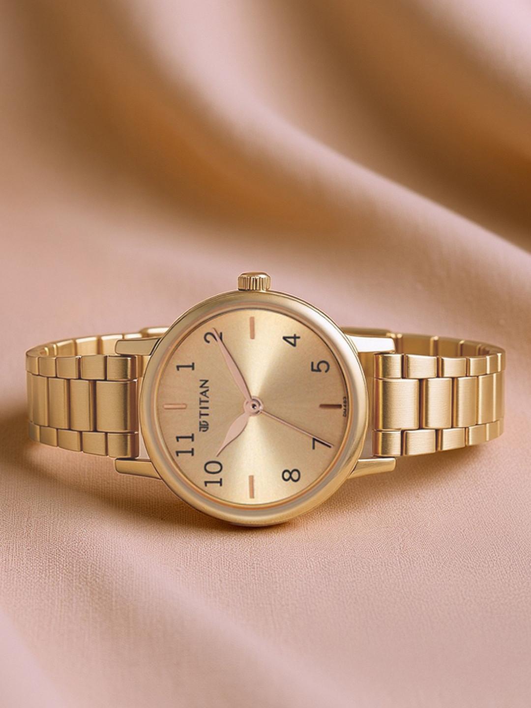 Titan Karishma Quartz Analog With Rose Gold Dial Watch For Women - Nt2678wm01