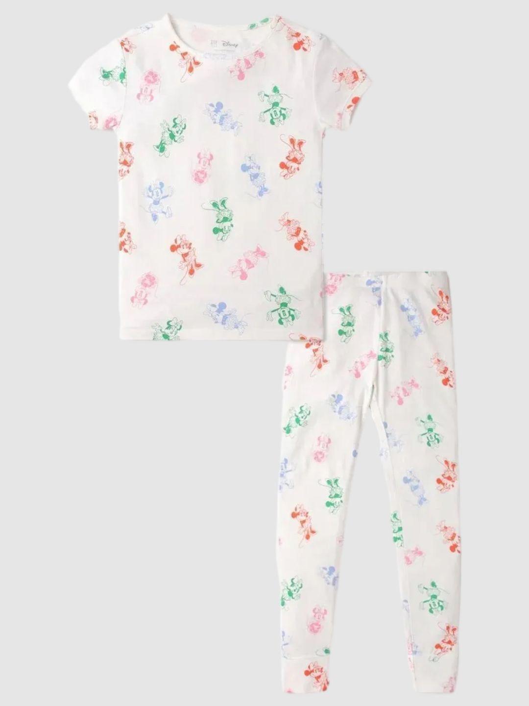 GAP Girls Character-Based Graphic Print Crew Neck Pure Cotton Clothing Set