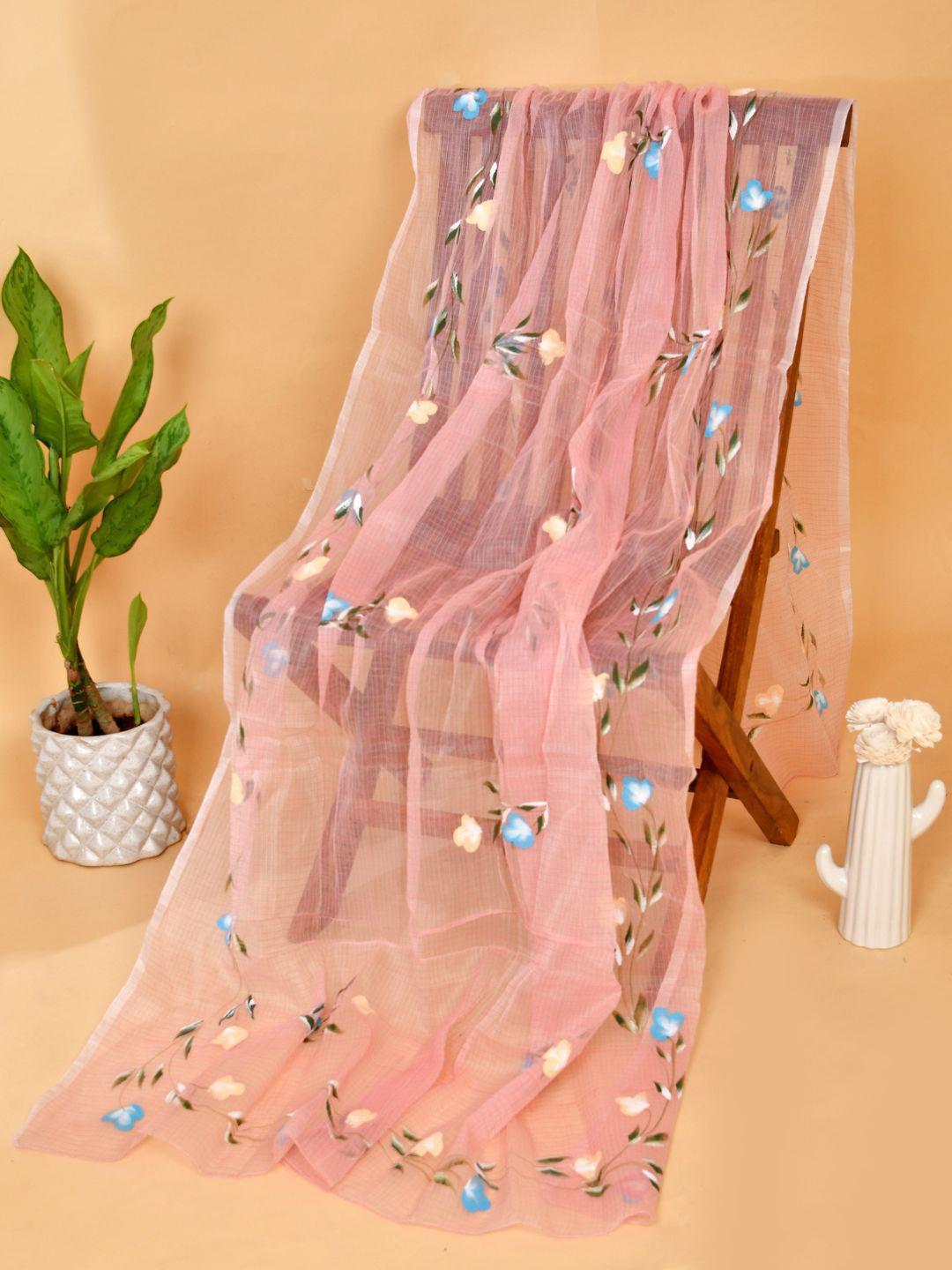 POISED Floral Printed Kota Doria Dupatta