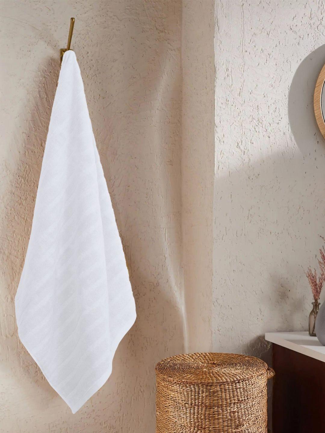 MYTRIDENT White Cotton 400 GSM Bath Towel