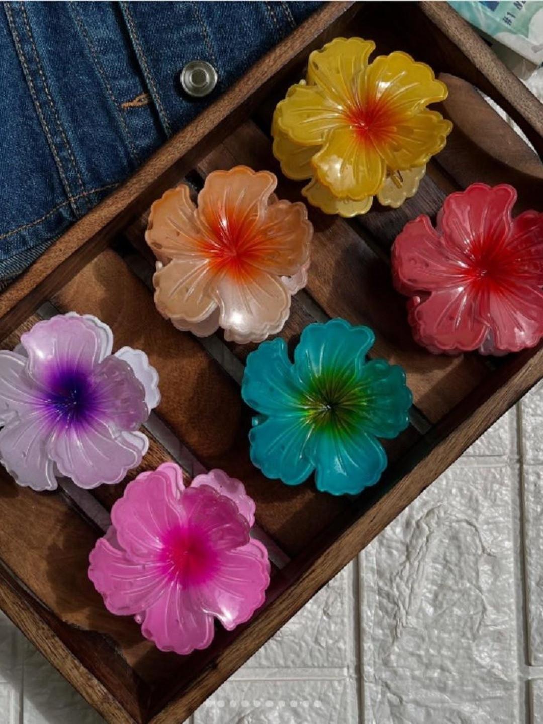 DIVASTRI Women Set of 6 Flower Hair Claw Clip