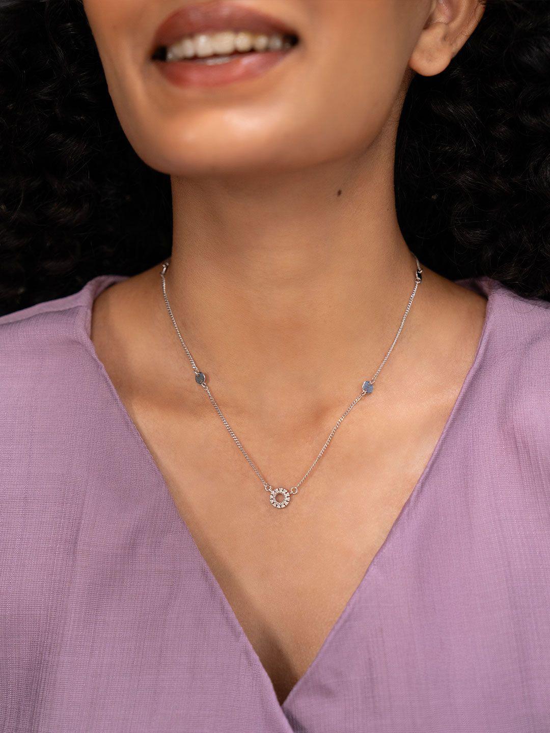 SHAYA 925 Silver Artificial Stones Studded Chain