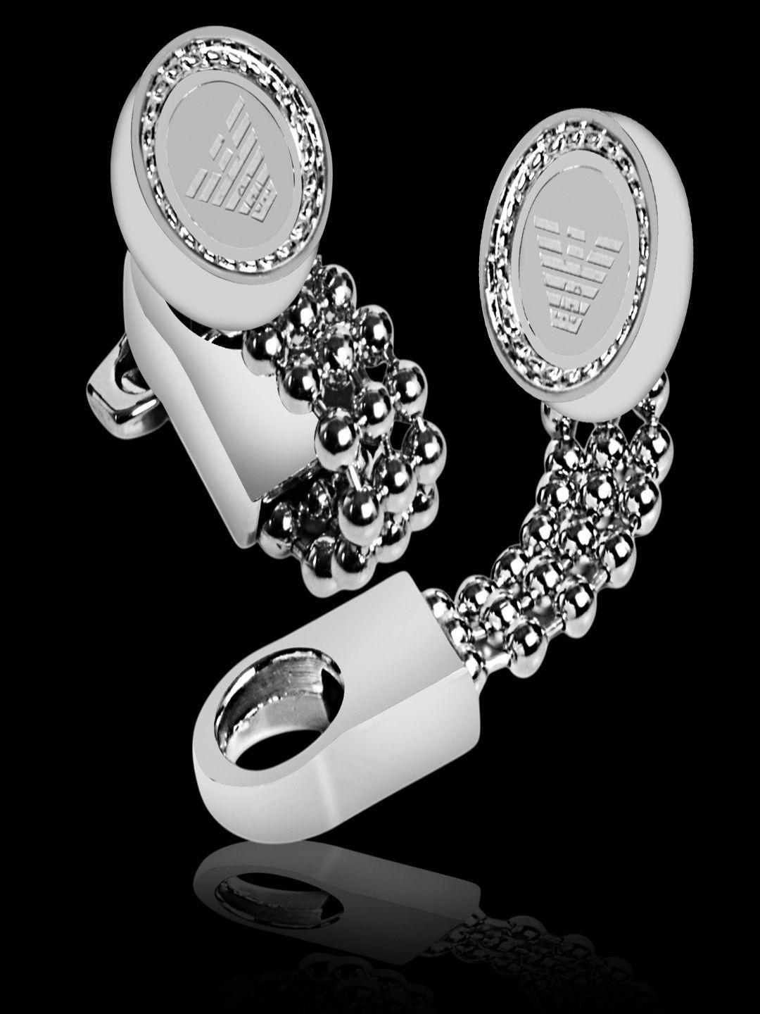 Curren Men Silver-Plated Cufflink