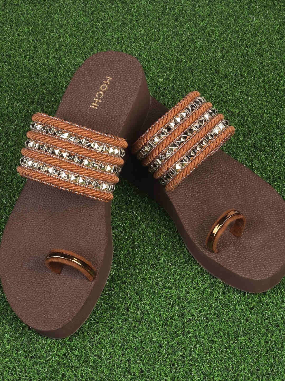 Mochi Women Embellished Thong Flip-Flops