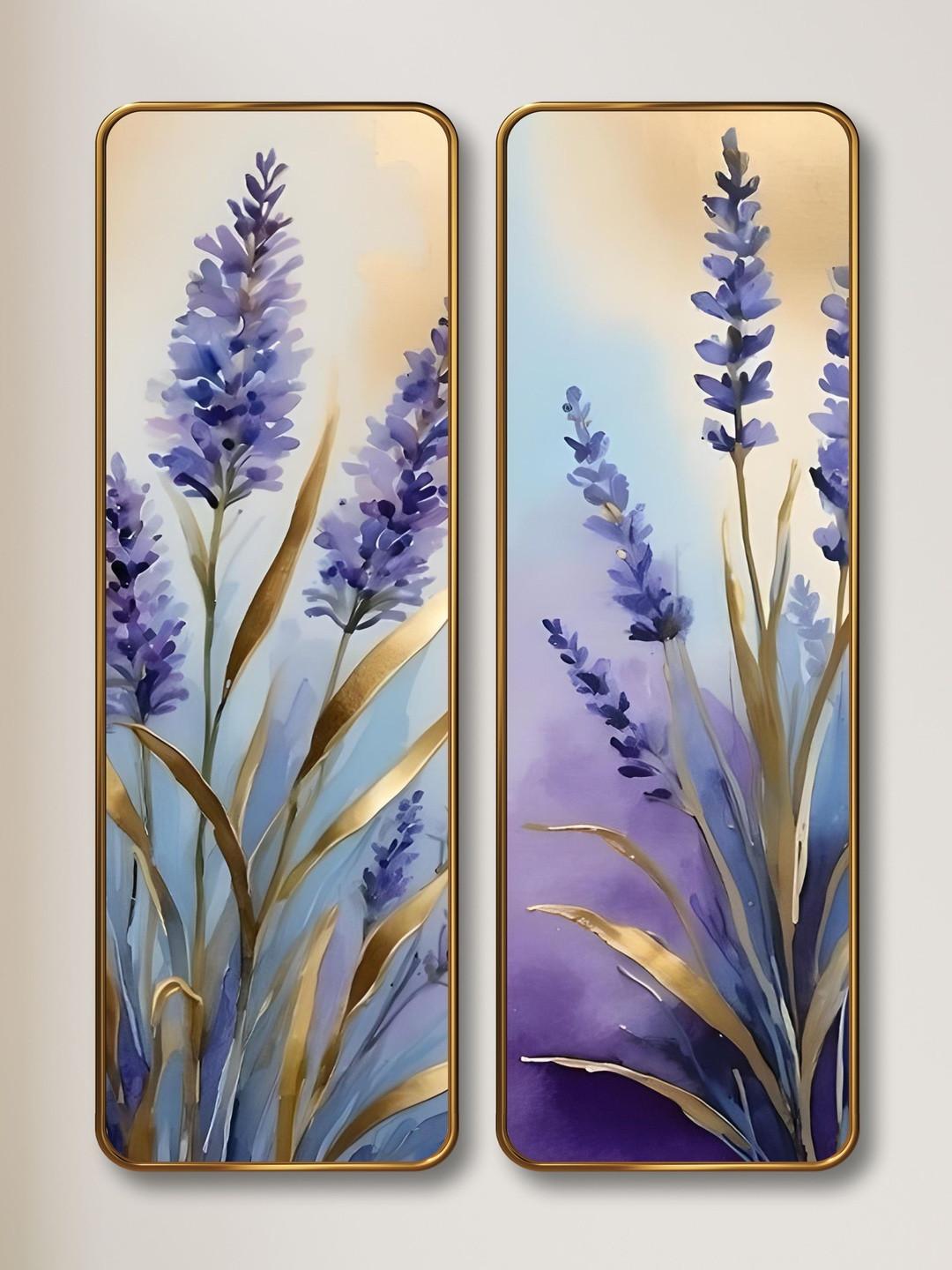 Aura Purple Set of 2 Piece MDF Other Wall Paintings