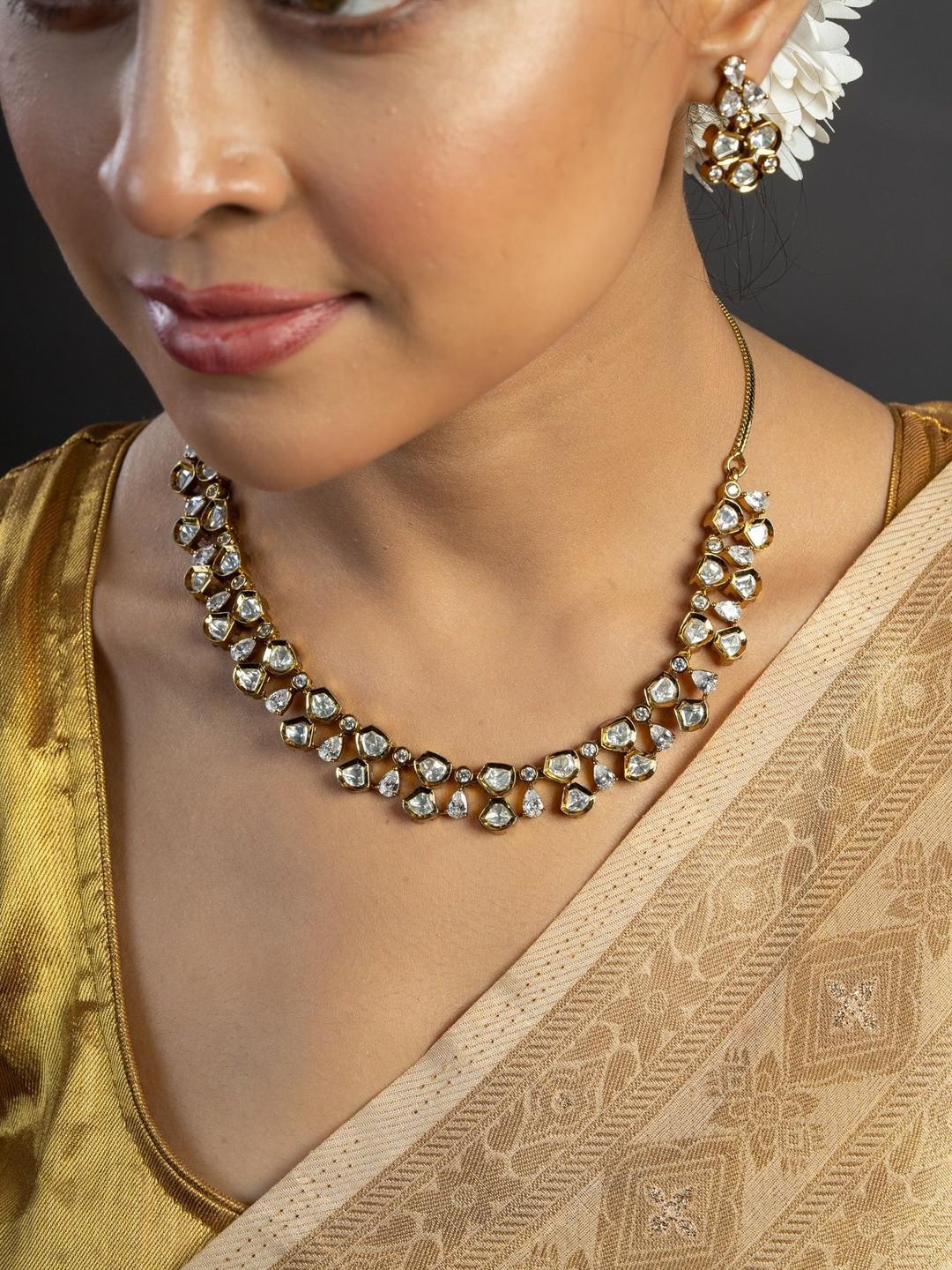 KAYRAH Gold-Plated Kundan Studded Jewellery Set