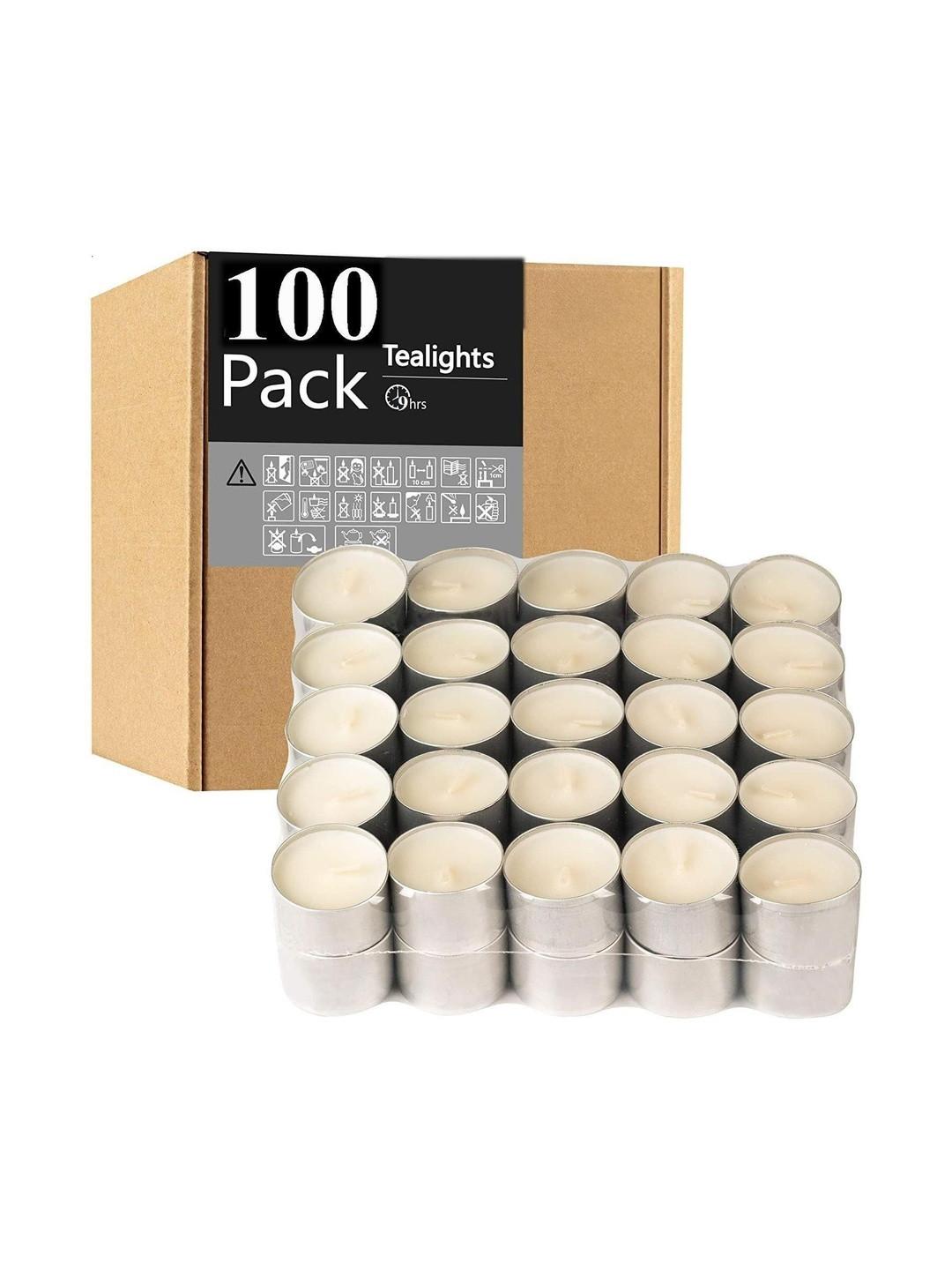 YUVIVAA White & Cream-Coloured Core Candle