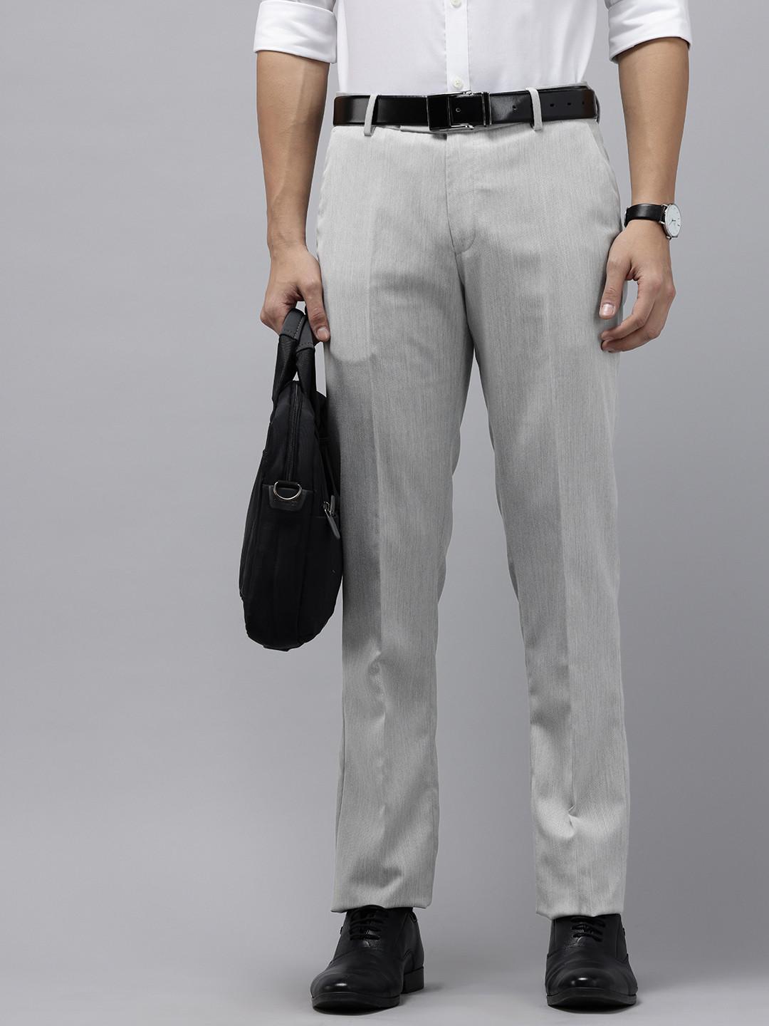 Arrow Men Self-Design Hudson Tailored Fit Formal Trousers