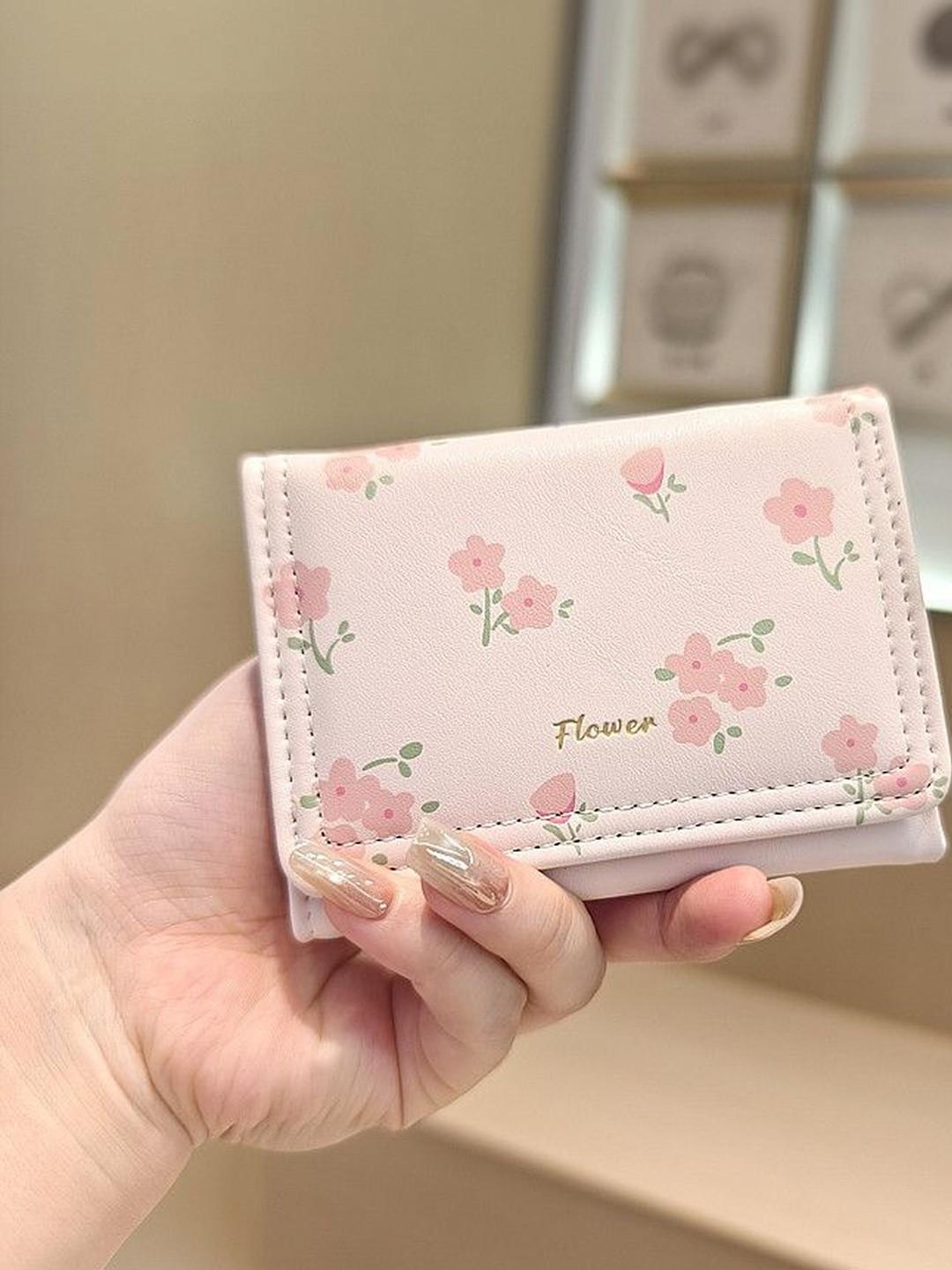 VALERIE Women Floral Printed PU Three Fold Wallet