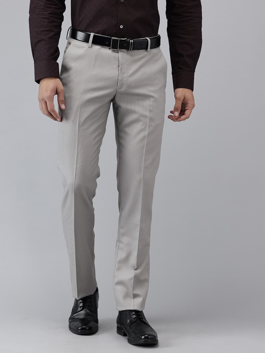 Arrow Men Textured Hudson Tailored Fit Formal Trousers