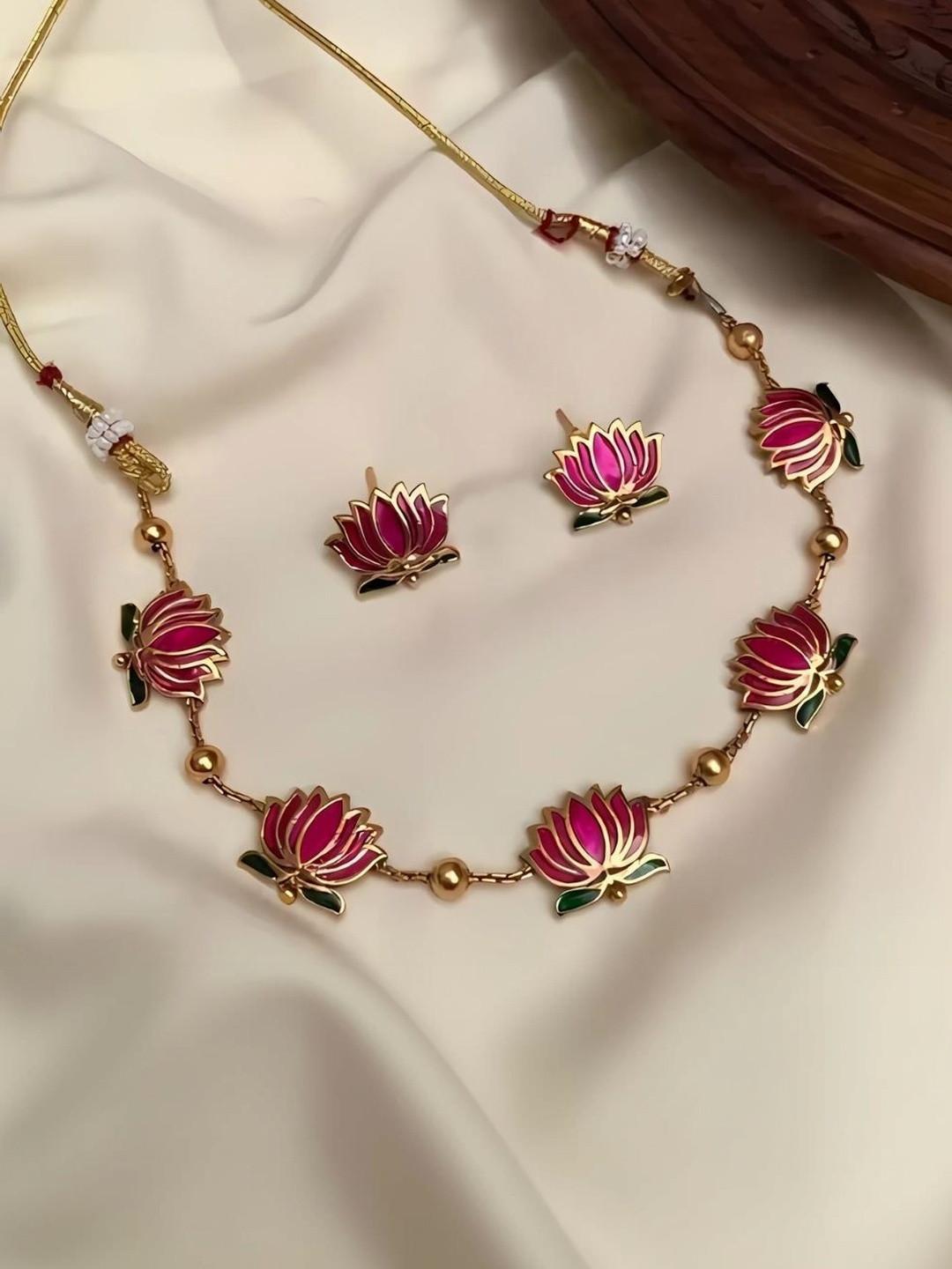AAYPEE Gold-Plated Lotus Jewellery Set