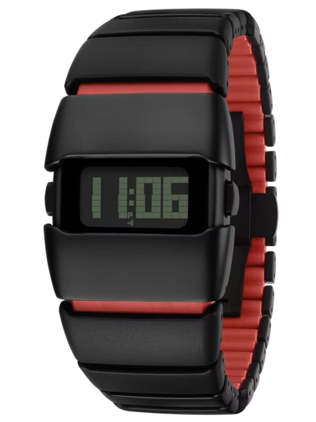 PAPIO Men Dial & Straps Digital Alarm Watch DIGI-042 BLACK-RED