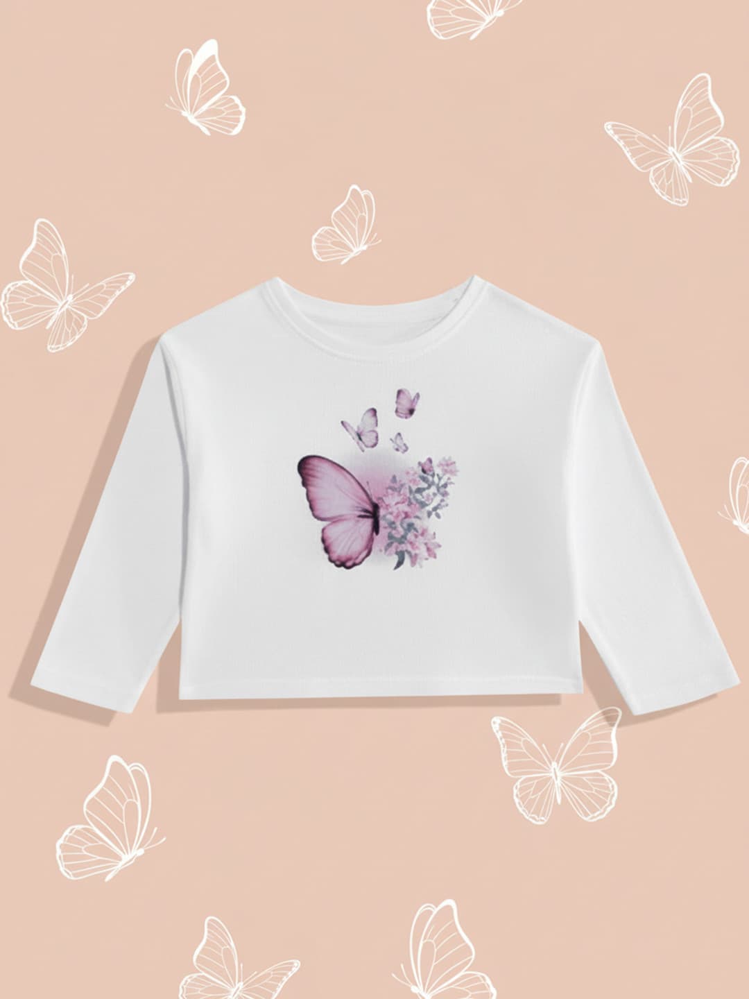 mothercare Girls Floral Print Pure Cotton T-shirt with Applique Detail