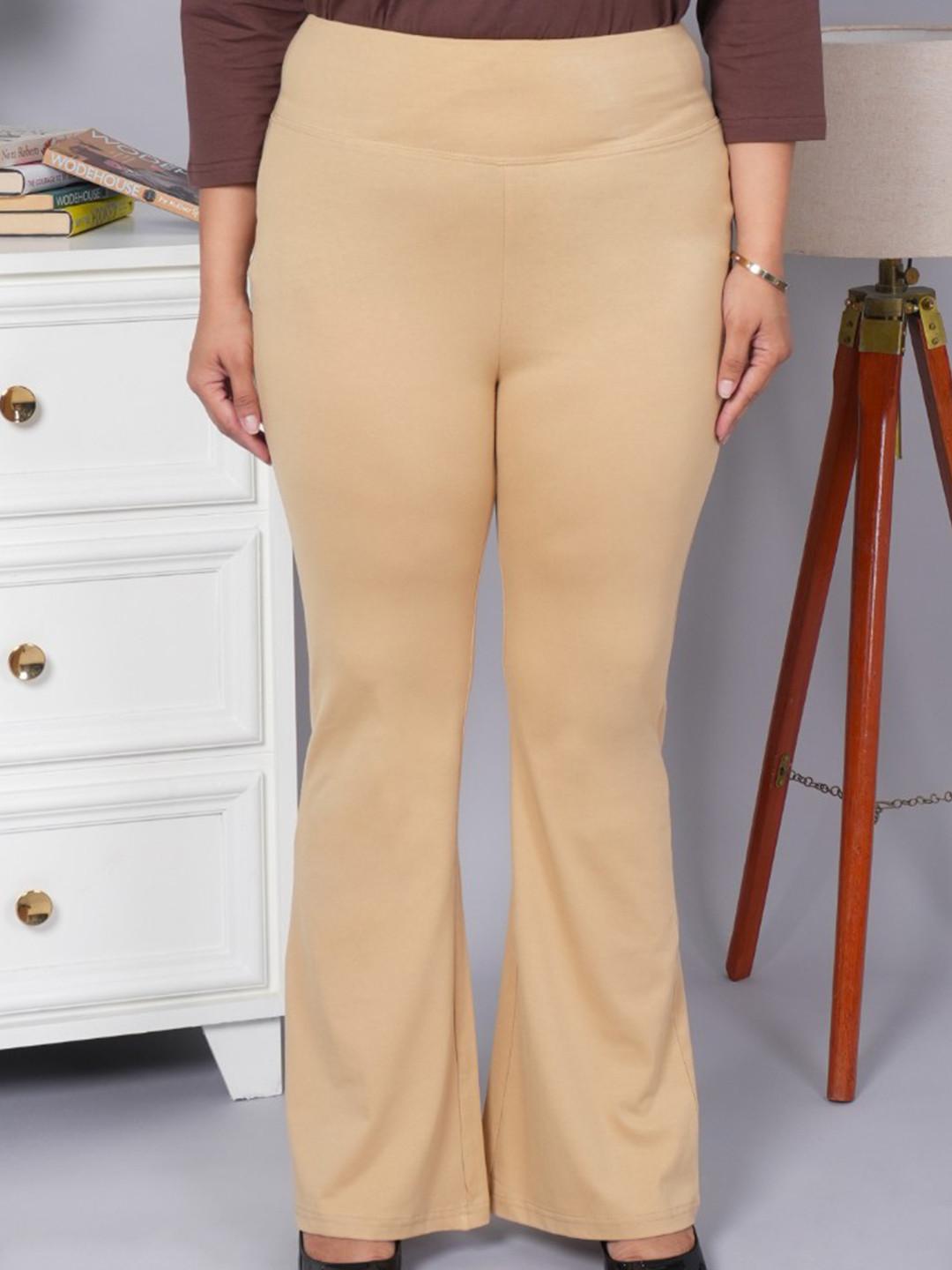Mlada Women Solid High Waist Stretchable Bootcut Flared Cotton Leggings