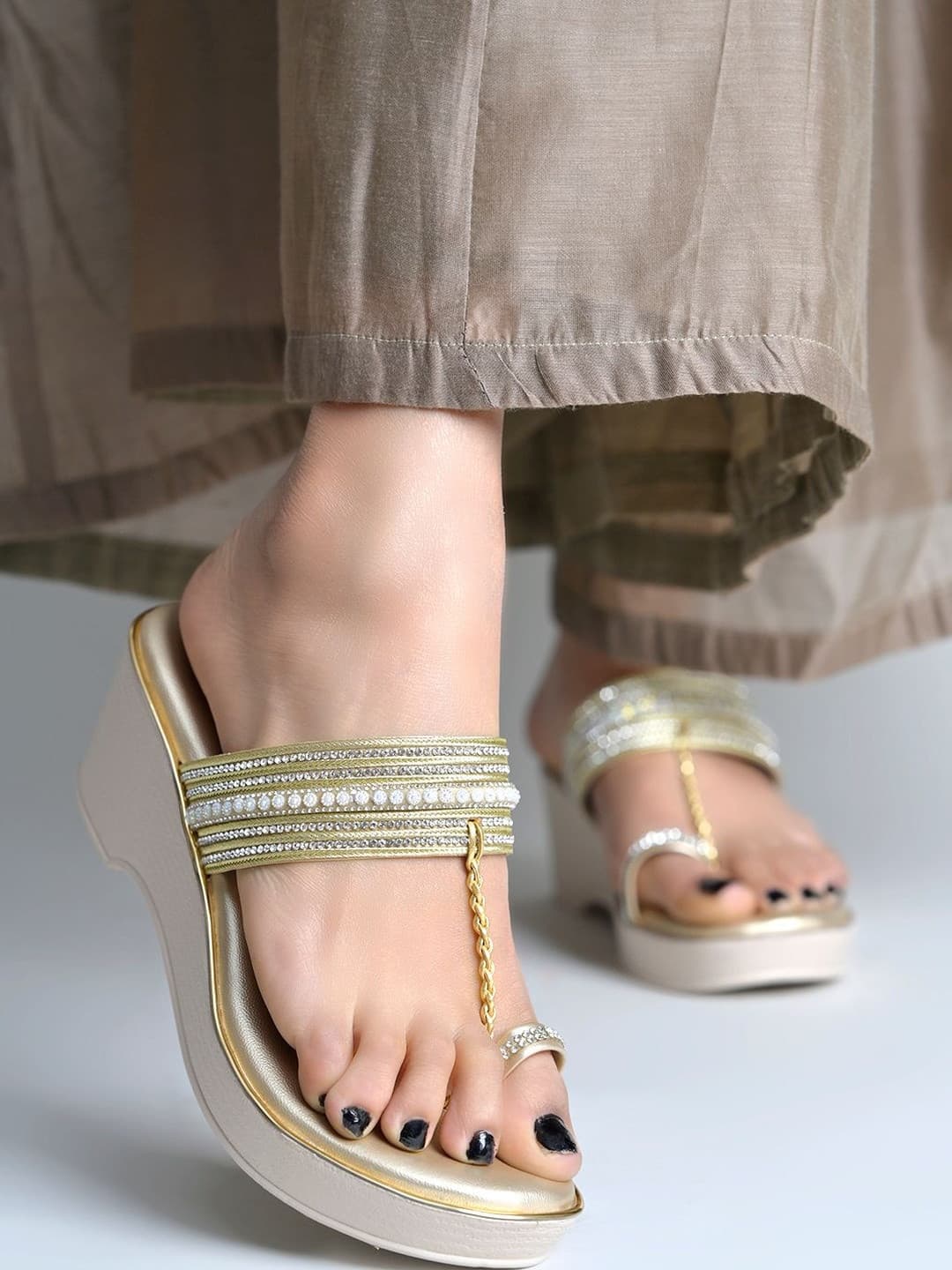 SZN Embellished Wedge Sandals