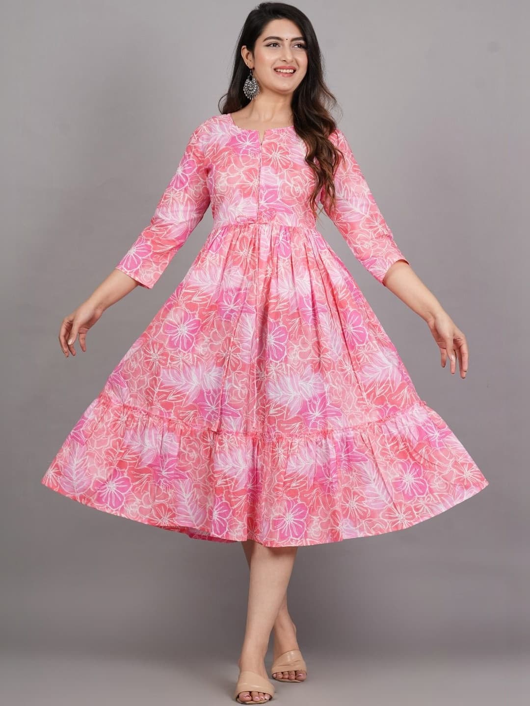 UNIBLISS Women Floral Printed Anarkali Kurta