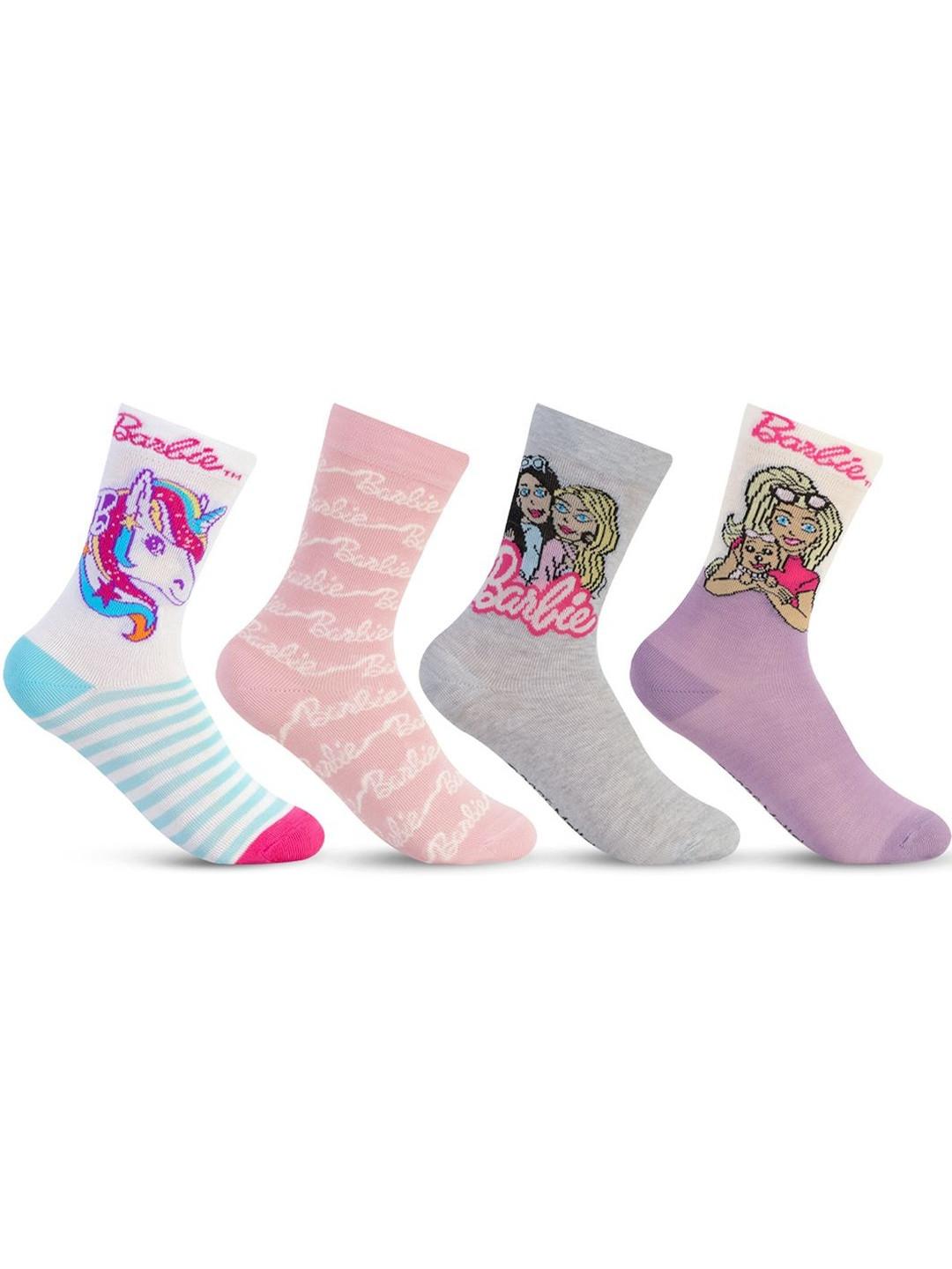 Bonjour Girls Pack of 4 Printed Calf Length Socks