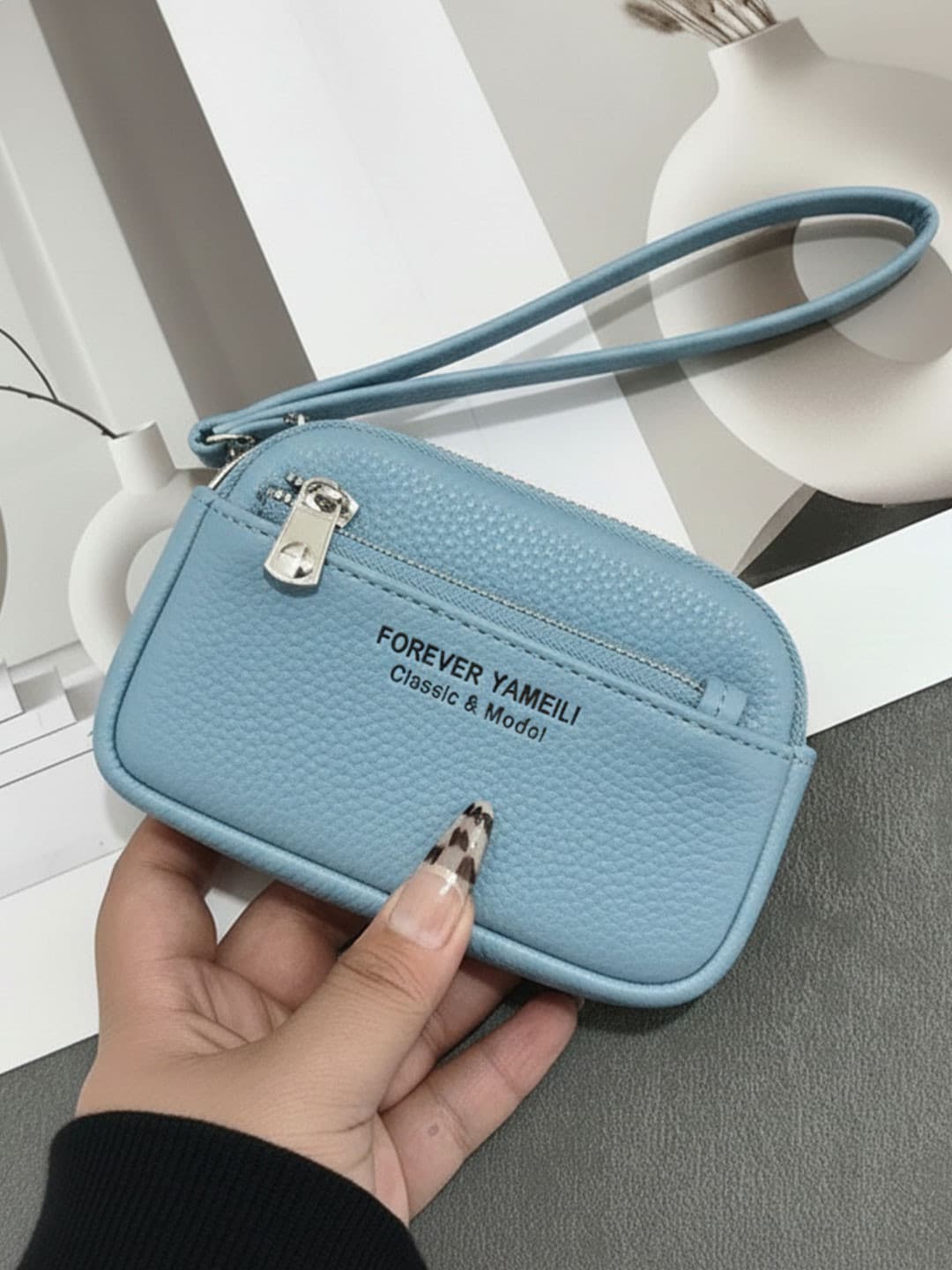 VALERIE Women Textured Zip Detail PU Zip Around Wallet