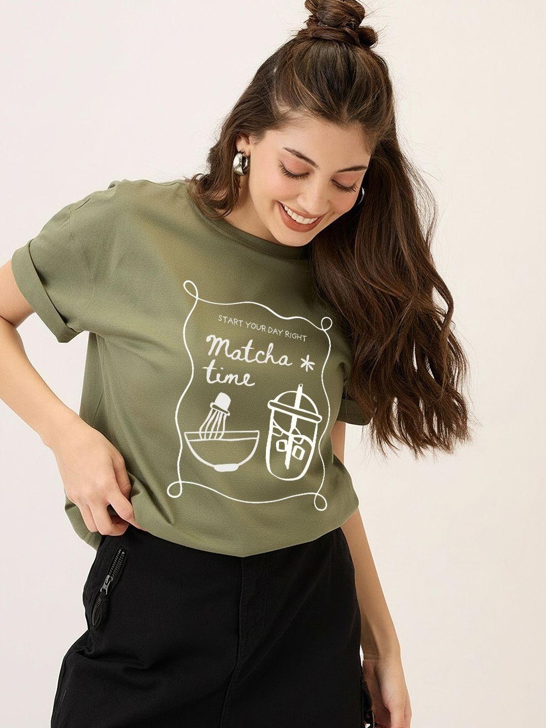 The Roadster Lifestyle Co Printed Cotton Round Neck Oversized Tshirts