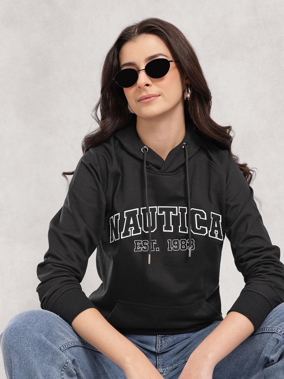 Nautica Typography Applique Hooded Pullover