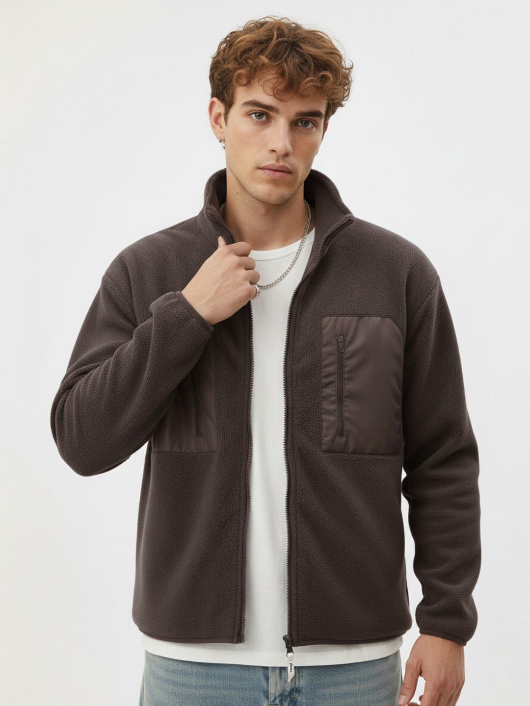 glitchez Mock Collar Sherpa Sweatshirt
