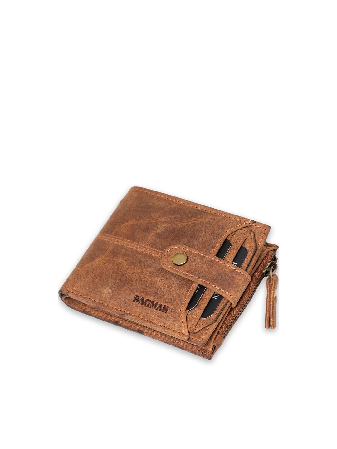 BAGMAN Men Leather Two Fold Wallet