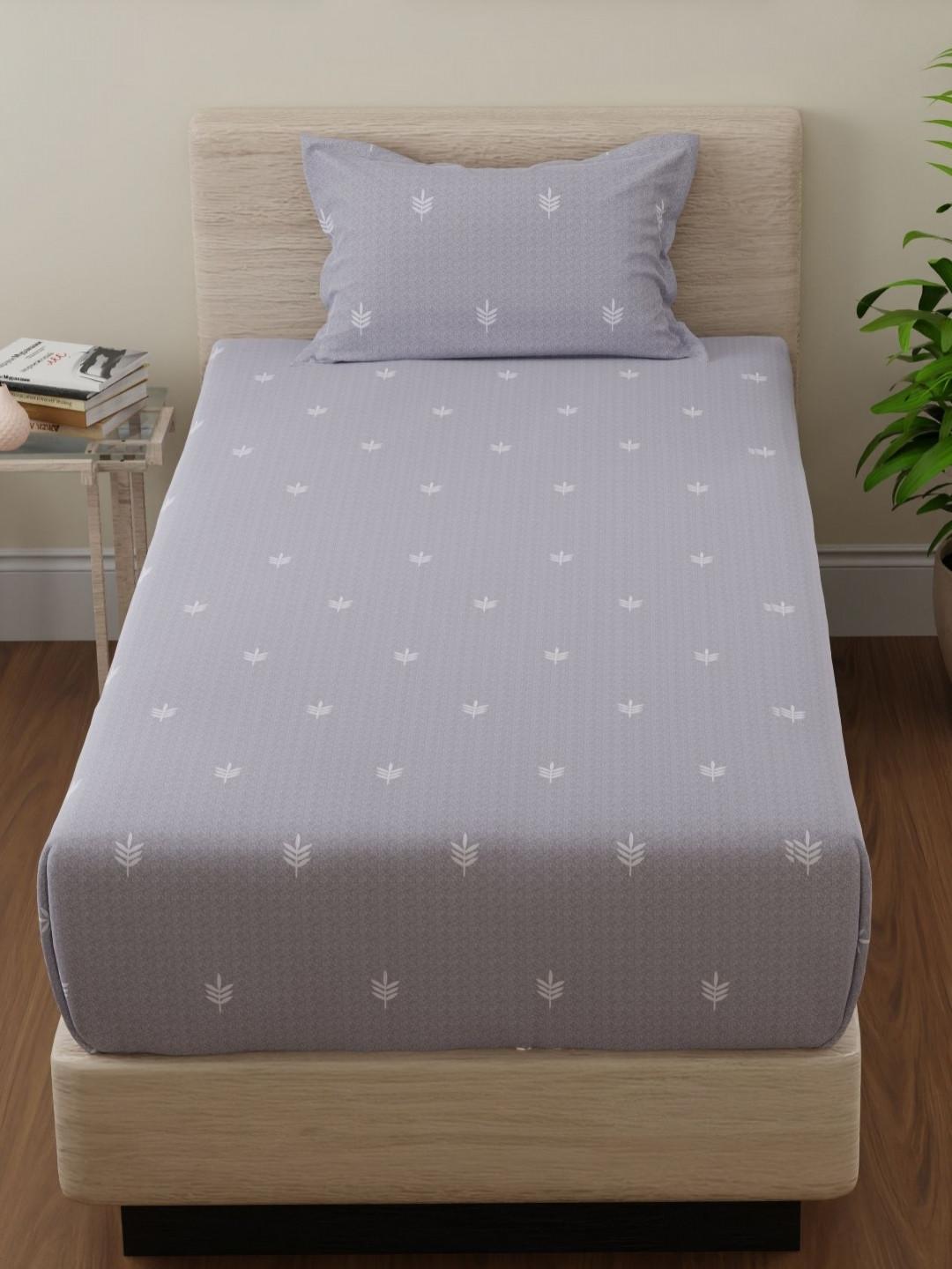 Huesland Cotton Single Bed Size Bedsheet With 1 Pillow Covers 1.73m X 2.36m