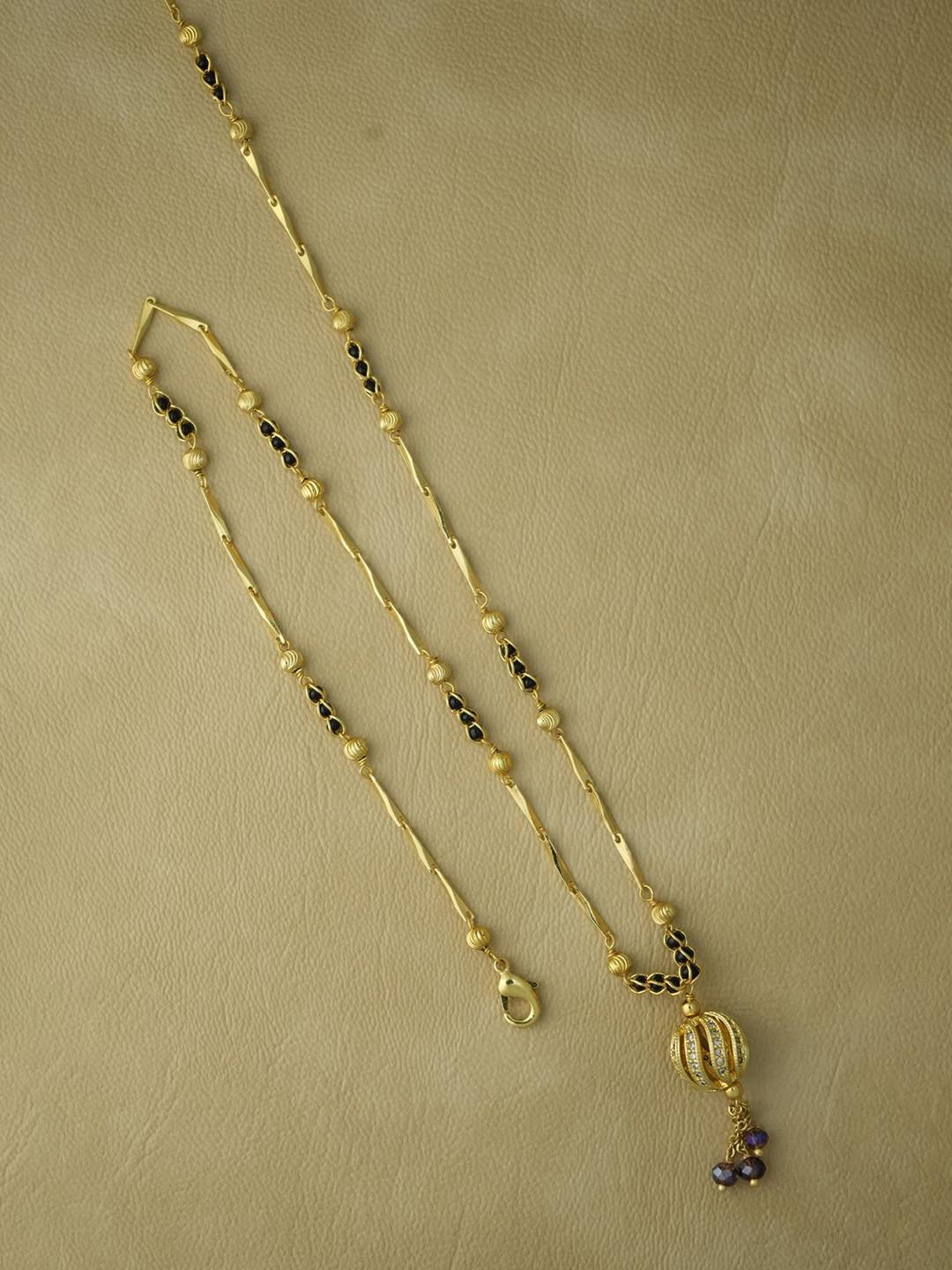 jueri Gold-Plated American Diamond Studded Mangalsutra