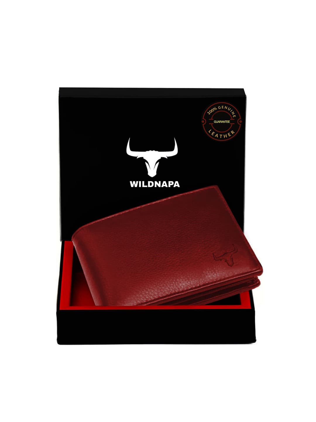 WILDNAPA Men Textured Leather Wallet