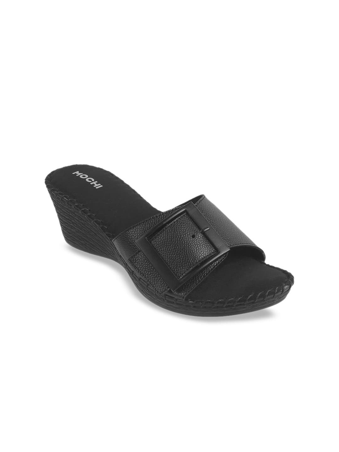 Mochi Wedge Mules with Buckles