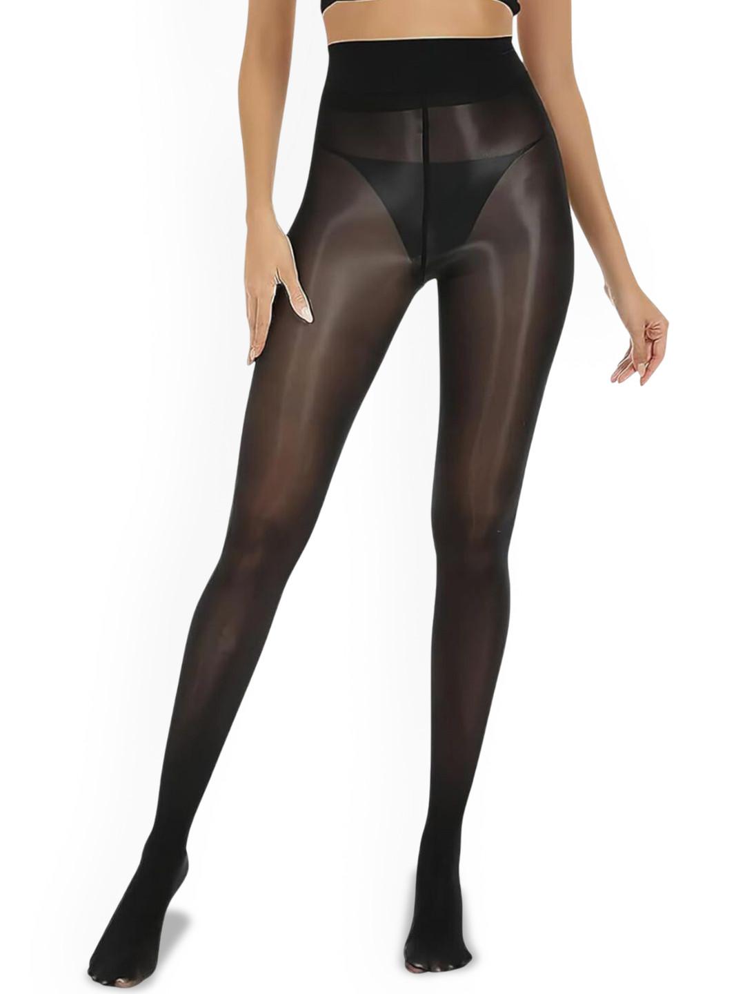 Sizi Women Glossy High Waist Seamless Sheer Stocking