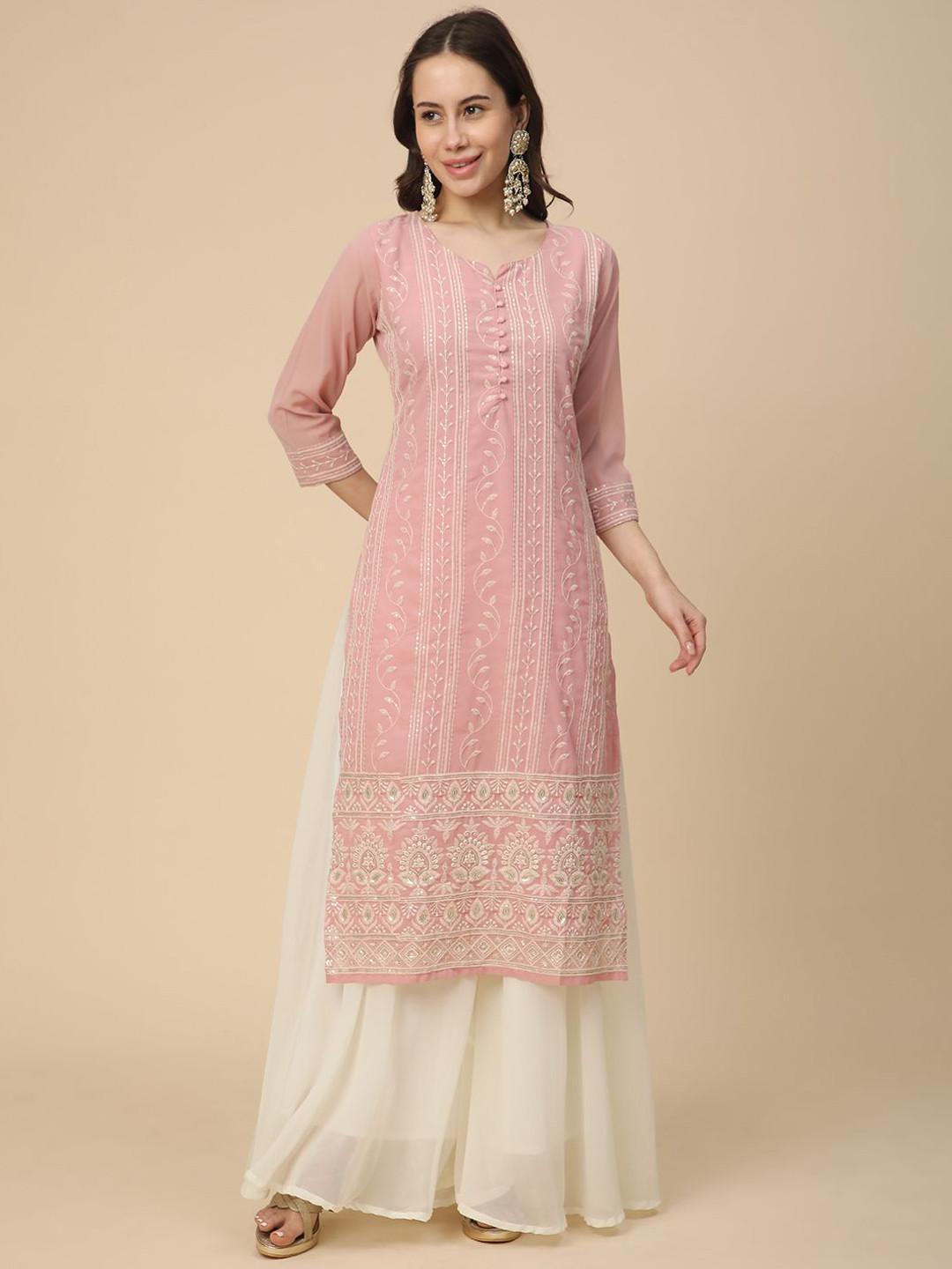 RATAN Women Georgette Lucknowi Chikankari Kurta