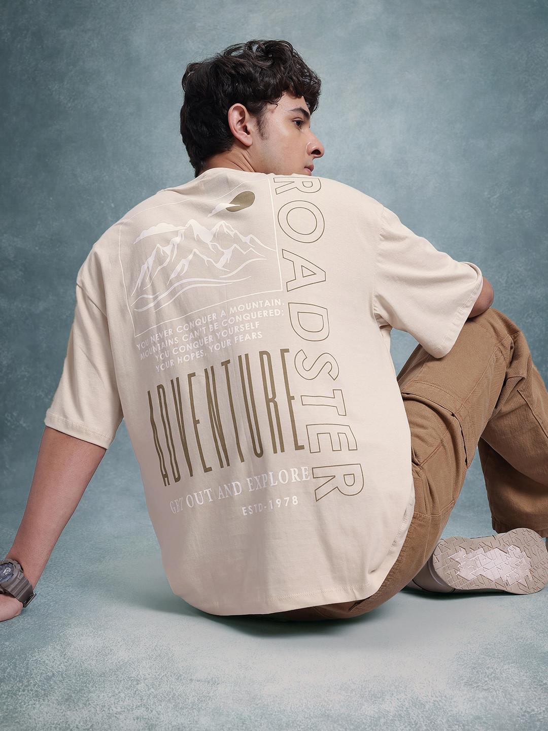 The Roadster Life Co. Printed Relaxed Fit Pure Cotton T-shirt