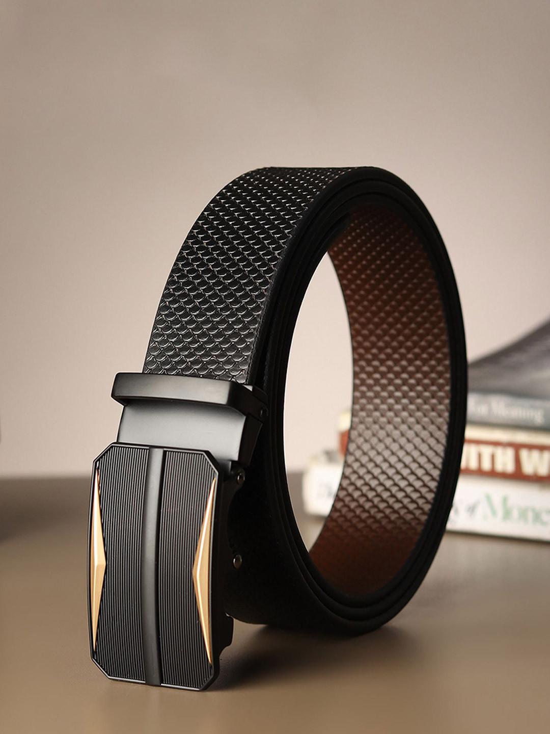 Provogue Men Textured Leather Reversible Belt